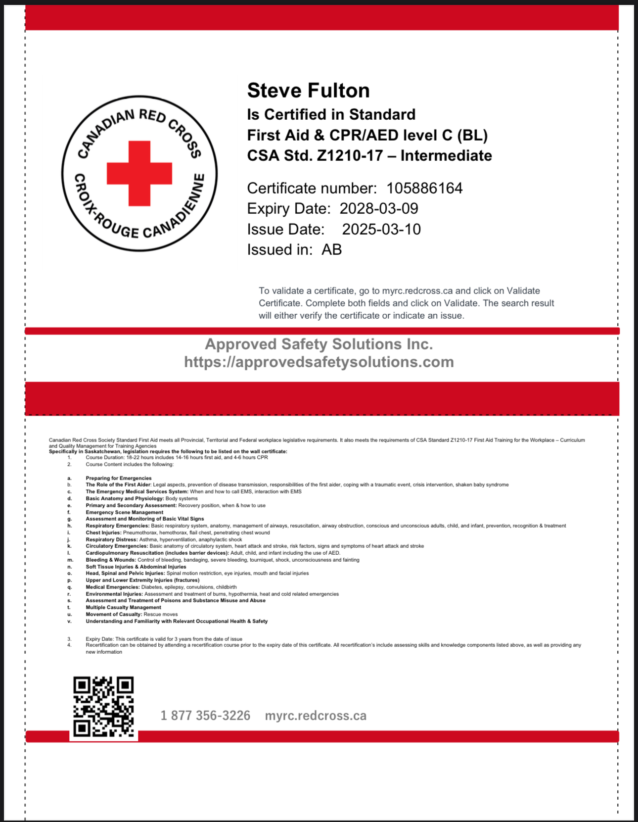 Standard First Aid & CPR/AED Level C