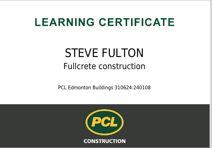 PCL Construction Learning Certificate