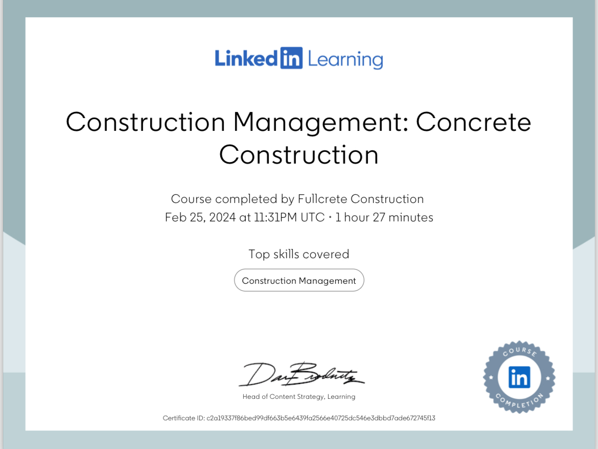 Construction Management: Concrete Construction